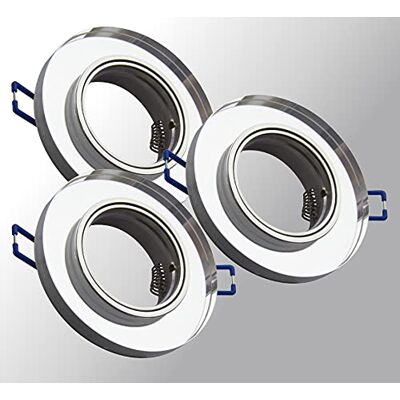 Trango 3er Set 6729R-03AK *CRYSTAL* LED Deckenstrahler aus handgeschliffenem Glas & Alu in Rund inkl. 3x GU10 Fassung Einbauleuchte, Einbauspots, Deckenleuchte, Deckenspots, Badleuchte, Deckenlampe Trango 3er Set 6729R-03AK *CRYSTAL* LED Deckenstrahler aus handgeschliffenem Glas & Alu in Rund inkl. 3x GU10 Fassung Einbauleuchte, Einbauspots, Deckenleuchte, Deckenspots, Badleuchte, Deckenlampe
