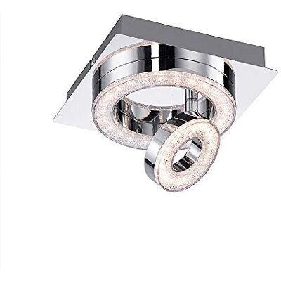 LeuchtenDirekt LED-Deckenleuchte, Spot 17x17, 2-flammig, Chromfarben Dreh- und schwenkbare LED Spots, Warmweißes Licht, 3000 Kelvin, Quadratisch, Für Flur LeuchtenDirekt LED-Deckenleuchte, Spot 17x17, 2-flammig, Chromfarben Dreh- und schwenkbare LED Spots, Warmweißes Licht, 3000 Kelvin, Quadratisch, Für Flur