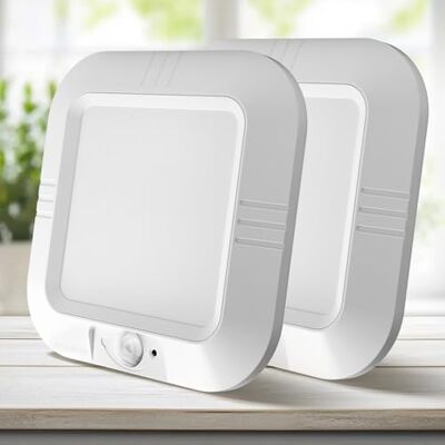 SNAKOO Batteriebetriebene Deckenleuchte, Bewegungsmelder-Leuchte innen (2, Weiß Batteriebetrieben, bewegungsgesteuert für Innenbereiche: Schrank, Treppe, Flur, Schuppen, Vorratskammer. SNAKOO Batteriebetriebene Deckenleuchte, Bewegungsmelder-Leuchte innen (2, Weiß Batteriebetrieben, bewegungsgesteuert für Innenbereiche: Schrank, Treppe, Flur, Schuppen, Vorratskammer.