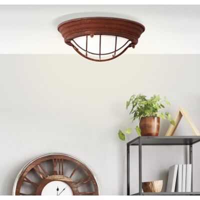 Lightbox Industrial Deckenlampe mit 29 cm Durchmesser Wand- und Deckenleuchte im Industrial Deckenlampe Wand- und Deckenleuchte im Vintage Look rustikale Bootsleuchte mit Glasscheibe Metall/Glas Lightbox Industrial Deckenlampe mit 29 cm Durchmesser Wand- und Deckenleuchte im Industrial Deckenlampe Wand- und Deckenleuchte im Vintage Look rustikale Bootsleuchte mit Glasscheibe Metall/Glas