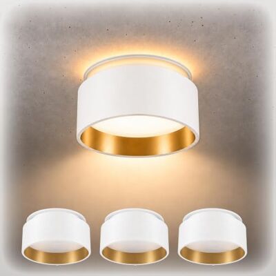 SSC-LUXon SUDARA 4er Set Einbaustrahler GU10 Downlight weiß gold Vier Design-Deckenspots mit doppeltem Lichteffekt blendfrei nach oben & unten, für GU10 oder Modul (ohne Leuchtmittel) SSC-LUXon SUDARA 4er Set Einbaustrahler GU10 Downlight weiß gold Vier Design-Deckenspots mit doppeltem Lichteffekt blendfrei nach oben & unten, für GU10 oder Modul (ohne Leuchtmittel)