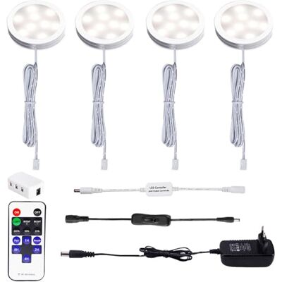 AIBOO Unterbauleuchte Küche LED 4 Stück mit Fernbedienung,Dimmbar Schrankbeleuchtung 12V Steckerkabel,Küchenlampe Nachtlicht Vitrinenbeleuchtung mit Schalter Küchenlicht 12W 230V,NatürWeiß 4000K AIBOO Unterbauleuchte Küche LED 4 Stück mit Fernbedienung,Dimmbar Schrankbeleuchtung 12V Steckerkabel,Küchenlampe Nachtlicht Vitrinenbeleuchtung mit Schalter Küchenlicht 12W 230V,NatürWeiß 4000K
