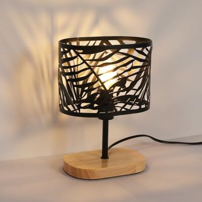 Osairous Nachttischlampe Holz, Tischlampe Vintage E14, Nachttischlampe Schwarz mit Holzsockel und Metallschirm Tischlampe Kinder für Wohnzimmer Schlafzimmer Bar Osairous Nachttischlampe Holz, Tischlampe Vintage E14, Nachttischlampe Schwarz mit Holzsockel und Metallschirm Tischlampe Kinder für Wohnzimmer Schlafzimmer Bar