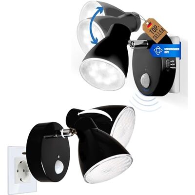 Trango 2er Set Schwarz LED Sensor Nachtlicht *MILO* 2635-025 mit Bewegungssensor & Automatikfunktion Sicherheitslicht 230V Steckdosenlampe, Wandlampe, Orientierungslicht, Nachtlampe, Steckdosenlicht Trango 2er Set Schwarz LED Sensor Nachtlicht *MILO* 2635-025 mit Bewegungssensor & Automatikfunktion Sicherheitslicht 230V Steckdosenlampe, Wandlampe, Orientierungslicht, Nachtlampe, Steckdosenlicht
