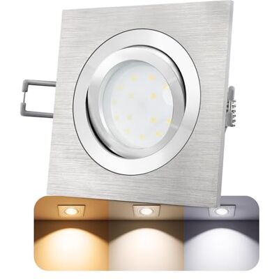 SSC-LUXon RF-2 LED Einbaustrahler flach rund Alu dimmbar 6W 3 Lichtfarben Dimmbarer Deckenspot rund gebürstet nur 30mm tief für Wohn- & Arbeitsräume warmweiß, neutralweiß & kaltweiß, ohne Trafo SSC-LUXon RF-2 LED Einbaustrahler flach rund Alu dimmbar 6W 3 Lichtfarben Dimmbarer Deckenspot rund gebürstet nur 30mm tief für Wohn- & Arbeitsräume warmweiß, neutralweiß & kaltweiß, ohne Trafo