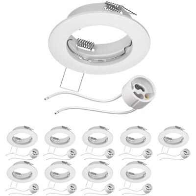 ledscom.de 10x Decken-Einbaurahmen FERE Einbaurahmen weiß matt (LED/Halogen/GU10/MR16/PAR16/50mm) inkl. GU10 Fassung ledscom.de 10x Decken-Einbaurahmen FERE Einbaurahmen weiß matt (LED/Halogen/GU10/MR16/PAR16/50mm) inkl. GU10 Fassung