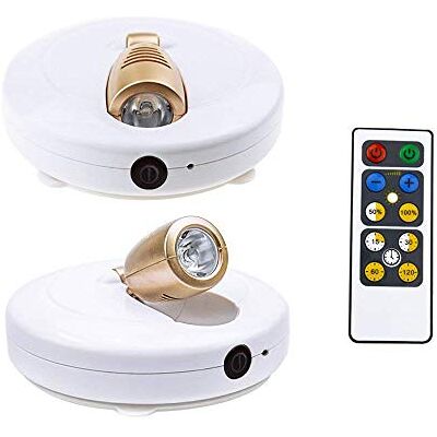 HONWELL Spot Lampe LED Wireless Deckenstrahler mit Fernbedienung Puck Licht Leselampe AA Batteriebetrieben Nachtlicht mit Drehbar Licht Kopf für Spiegelanstrich Dartscheibe Küche Treppe Gang, 2 Stück HONWELL Spot Lampe LED Wireless Deckenstrahler mit Fernbedienung Puck Licht Leselampe AA Batteriebetrieben Nachtlicht mit Drehbar Licht Kopf für Spiegelanstrich Dartscheibe Küche Treppe Gang, 2 Stück