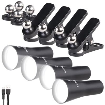 Lunartec 3in1-Lampe: 4er-Set 3in1-Akku-Wand-, Klemm- und Taschenlampe, mit 3 Modi, schwarz (Flurlampen, Displayleuchte, Kfz) Lunartec 3in1-Lampe: 4er-Set 3in1-Akku-Wand-, Klemm- und Taschenlampe, mit 3 Modi, schwarz (Flurlampen, Displayleuchte, Kfz)