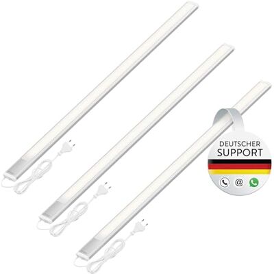 Oktaplex lighting Oktaplex 3er Set Riva LED Unterschrankleuchte flach 90cm neutralweiß 1150lm 15W 230V mit Schalter Küchenbeleuchtung Unterbaulampe silber Oktaplex lighting Oktaplex 3er Set Riva LED Unterschrankleuchte flach 90cm neutralweiß 1150lm 15W 230V mit Schalter Küchenbeleuchtung Unterbaulampe silber