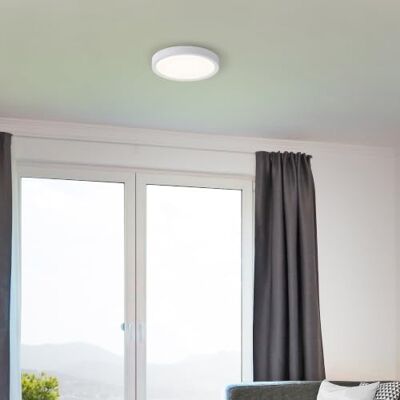 Lightbox LED Deckenlampe Ø 27,5 cm flache Deckenleuchte in Weiß Lampe für Bad, Küche Schlafzimmer & Flur spritzwassergeschützt IP44 inkl. LED Lightbox LED Deckenlampe Ø 27,5 cm flache Deckenleuchte in Weiß Lampe für Bad, Küche Schlafzimmer & Flur spritzwassergeschützt IP44 inkl. LED