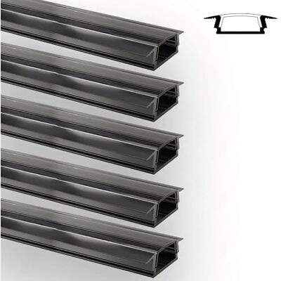 INNOVATE E-12 SLIM LED Einbauprofil 2m Schwarz 5 Stk. 17mm Diffusor Klar LED Einbauprofil Aluminium für LED Streifen 2m 12mm I Kühlkörper Indirekte Beleuchtung Wohnzimmer I Alu Einbauprofil Möbel INNOVATE E-12 SLIM LED Einbauprofil 2m Schwarz 5 Stk. 17mm Diffusor Klar LED Einbauprofil Aluminium für LED Streifen 2m 12mm I Kühlkörper Indirekte Beleuchtung Wohnzimmer I Alu Einbauprofil Möbel