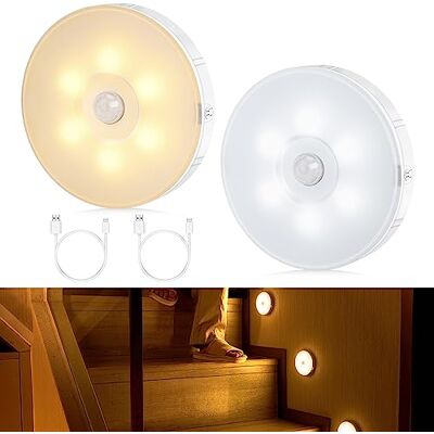 Tailcas Nachtlicht mit Bewegungsmelder Dimmbar,LED Nachtlicht 1000mAh 2 Stück USB Wiederaufladbar, Warmweiß/Kaltweiß, Nachtlampe Schranklicht für Treppe, Kinderzimmer, Flur, Küche, Schlafzimmer Tailcas Nachtlicht mit Bewegungsmelder Dimmbar,LED Nachtlicht 1000mAh 2 Stück USB Wiederaufladbar, Warmweiß/Kaltweiß, Nachtlampe Schranklicht für Treppe, Kinderzimmer, Flur, Küche, Schlafzimmer
