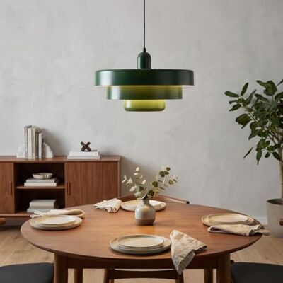 B·LED BARCELONA LED Hängelampe "MACARRON" Bauhaus-Stil, 3-lagiger Metallschirm, höhenverstellbar, E27-Fassung, moderne Deckenleuchte für Wohnzimmer, Esszimmer, Schlafzimmer, Restaurants und Hotels B·LED BARCELONA LED Hängelampe "MACARRON" Bauhaus-Stil, 3-lagiger Metallschirm, höhenverstellbar, E27-Fassung, moderne Deckenleuchte für Wohnzimmer, Esszimmer, Schlafzimmer, Restaurants und Hotels