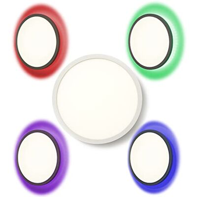 Northpoint LED Panel Deckenleuchte Wandleuchte rund 40cm Ø mit RGB Backlight Hintergrundbeleuchtung 24W Warmweiß/Kaltweiß Mood RGB Fernbedienung Northpoint LED Panel Deckenleuchte Wandleuchte rund 40cm Ø mit RGB Backlight Hintergrundbeleuchtung 24W Warmweiß/Kaltweiß Mood RGB Fernbedienung