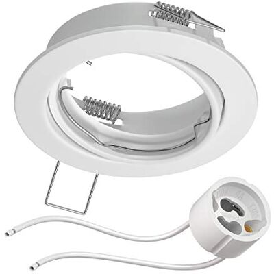 ledscom.de Decken-Einbaurahmen FERE Einbaurahmen weiß schwenkbar (LED/Halogen/GU10/MR16/PAR16/50mm) inkl. GU10 Fassung ledscom.de Decken-Einbaurahmen FERE Einbaurahmen weiß schwenkbar (LED/Halogen/GU10/MR16/PAR16/50mm) inkl. GU10 Fassung