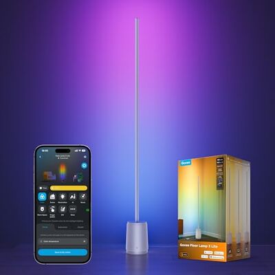 Govee Stehlampe 3 Lite RGBICWW, 1400 lm Dimmbar Stehlampe Wohnzimmer Silber 2700-6500K, 152cm, KI-Bot 2.0, 105+ Szenen, 12 Musikmodus, Alexa Matter SmartThings Kompatibel, DIY, Musiksynchronisation Govee Stehlampe 3 Lite RGBICWW, 1400 lm Dimmbar Stehlampe Wohnzimmer Silber 2700-6500K, 152cm, KI-Bot 2.0, 105+ Szenen, 12 Musikmodus, Alexa Matter SmartThings Kompatibel, DIY, Musiksynchronisation