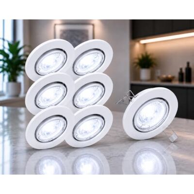 Trango 6er Set LED Einbaustrahler in Weiß Rund 6729-066M6KSD inkl. 6x 3-Stufen dimmbar Ultra Flach LED Modul, 6000K Tageslicht (kaltweiß) Einbauleuchte, Einbauspot, Deckenleuchte Trango 6er Set LED Einbaustrahler in Weiß Rund 6729-066M6KSD inkl. 6x 3-Stufen dimmbar Ultra Flach LED Modul, 6000K Tageslicht (kaltweiß) Einbauleuchte, Einbauspot, Deckenleuchte