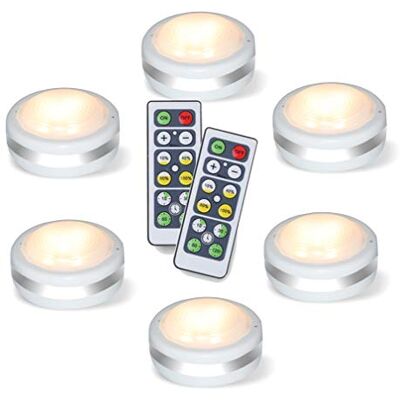 Starxing Led Schrankbeleuchtung Batterie, 6er Unterbauleuchte Küche mit Fernbedienung, Kabellos Schranklicht Batteriebetrieben, Led Dimmbar Spot Nachtlicht für Treppen Vitrine Schrank Halloween Kürbis Starxing Led Schrankbeleuchtung Batterie, 6er Unterbauleuchte Küche mit Fernbedienung, Kabellos Schranklicht Batteriebetrieben, Led Dimmbar Spot Nachtlicht für Treppen Vitrine Schrank Halloween Kürbis