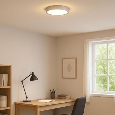 Lightbox LED Deckenlampe Ø 27,5 cm flache Deckenleuchte in Weiß Lampe für Bad, Küche Schlafzimmer & Flur spritzwassergeschützt IP44 inkl. LED Lightbox LED Deckenlampe Ø 27,5 cm flache Deckenleuchte in Weiß Lampe für Bad, Küche Schlafzimmer & Flur spritzwassergeschützt IP44 inkl. LED