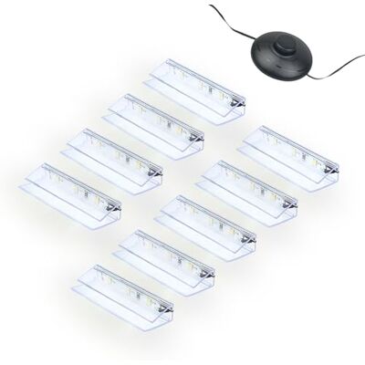 kalb Material für Möbel kalb LED Glaskantenbeleuchtung Ambilux Clip transparent 3000K 5000K 1-10 Sets für Glasböden 4-10mm Fußschalter Glasbodenbeleuchtung erweiterbar um Dimmer/Controller Plug & Play (kaltweiß, 9er Set) kalb Material für Möbel kalb LED Glaskantenbeleuchtung Ambilux Clip transparent 3000K 5000K 1-10 Sets für Glasböden 4-10mm Fußschalter Glasbodenbeleuchtung erweiterbar um Dimmer/Controller Plug & Play (kaltweiß, 9er Set)