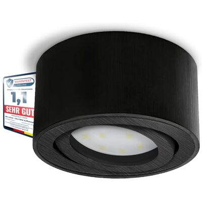 SSC-LUXon CELI-1B LED Deckenleuchte Aufbau flach, schwenkbar & schwarz gebürstet inkl. fourSTEP LED 4W warmweiß Dimmen ohne Dimmer SSC-LUXon CELI-1B LED Deckenleuchte Aufbau flach, schwenkbar & schwarz gebürstet inkl. fourSTEP LED 4W warmweiß Dimmen ohne Dimmer