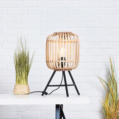 Lightbox Tischlampe dekorative Tischleuchte im Nature-Style mit Schalter dekorative Tischlampe Tischleuchte im Nature-Style mit Schalter Metall/Rattan Hellbraun 41cm Höhe Lightbox Tischlampe dekorative Tischleuchte im Nature-Style mit Schalter dekorative Tischlampe Tischleuchte im Nature-Style mit Schalter Metall/Rattan Hellbraun 41cm Höhe