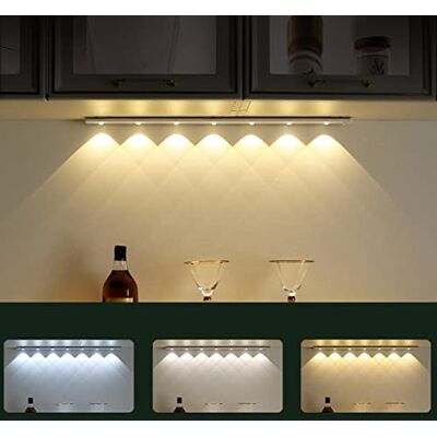 WRMING LED Schrankleuchte Küche mit Bewegungsmelder Unterbauleuchte Batteriebetrieben Akku Kabellos USB Aufladbar Dünn Schranklicht mit Schalter Magnetic Lampe,3000K/4000K/6000K,Grau (70cm 7LEDs 3600mAh) WRMING LED Schrankleuchte Küche mit Bewegungsmelder Unterbauleuchte Batteriebetrieben Akku Kabellos USB Aufladbar Dünn Schranklicht mit Schalter Magnetic Lampe,3000K/4000K/6000K,Grau (70cm 7LEDs 3600mAh)