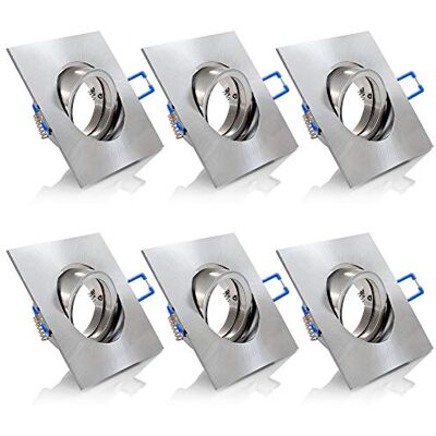 Maxkomfort 6x Einbaustrahler IP20 mit GU10 Fassung ECKIG eisen gebürstet schwenkbar Einbauspot Einbauleuchte Rahmen Rostfrei Deckenspot Strahler Spot 5104 Maxkomfort 6x Einbaustrahler IP20 mit GU10 Fassung ECKIG eisen gebürstet schwenkbar Einbauspot Einbauleuchte Rahmen Rostfrei Deckenspot Strahler Spot 5104