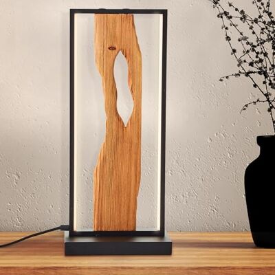 Lightbox LED Tischlampe Aluminium/Holz, 3000 K Lampe Wohnzimmerlampe mit Kabelschalter, warmweißes Licht, vielseitig kombinierbares Design Lightbox LED Tischlampe Aluminium/Holz, 3000 K Lampe Wohnzimmerlampe mit Kabelschalter, warmweißes Licht, vielseitig kombinierbares Design