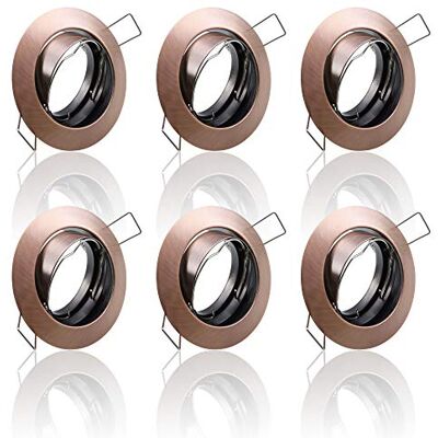 Maxkomfort 6x SET Einbaustrahler + GU10 für 230V alt Kupfer Schwenkbar rund Einbau Spots Decken Strahler Leuchte Spots Deckenleuchte Lampe Einbauleuchte Einbaurahmen 104S-TP SC Maxkomfort 6x SET Einbaustrahler + GU10 für 230V alt Kupfer Schwenkbar rund Einbau Spots Decken Strahler Leuchte Spots Deckenleuchte Lampe Einbauleuchte Einbaurahmen 104S-TP SC