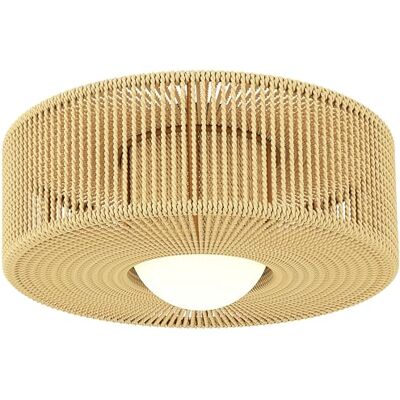 HOMCOM Deckenleuchte Boho-Deckenlampe mit G9 LED Fassung Runde Hellbraun Hängend, Runde Deckenbeleuchtung, Lampenschirm aus Hanfseil, für Schlafzimmer Wohnzimmer HOMCOM Deckenleuchte Boho-Deckenlampe mit G9 LED Fassung Runde Hellbraun Hängend, Runde Deckenbeleuchtung, Lampenschirm aus Hanfseil, für Schlafzimmer Wohnzimmer
