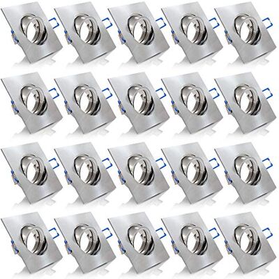 Maxkomfort 20x Einbaustrahler IP20 mit GU10 Fassung ECKIG eisen gebürstet schwenkbar Einbauspot Einbauleuchte Rahmen Rostfrei Deckenspot Strahler Spot 5104 Maxkomfort 20x Einbaustrahler IP20 mit GU10 Fassung ECKIG eisen gebürstet schwenkbar Einbauspot Einbauleuchte Rahmen Rostfrei Deckenspot Strahler Spot 5104
