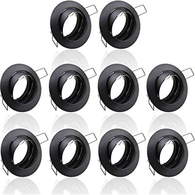 Maxkomfort 10x SET Einbaustrahler + GU10 für 230V schwarz Schwenkbar rund Einbau Spots Decken Strahler Leuchte Spots Deckenleuchte Lampe Einbauleuchte Einbaurahmen 104S-TP BK Maxkomfort 10x SET Einbaustrahler + GU10 für 230V schwarz Schwenkbar rund Einbau Spots Decken Strahler Leuchte Spots Deckenleuchte Lampe Einbauleuchte Einbaurahmen 104S-TP BK