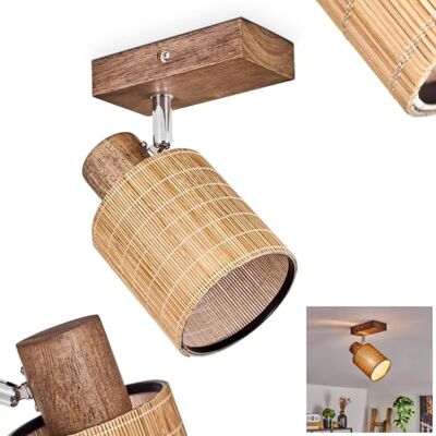 HOFSTEIN Deckenleuchte Kinnared, verstellbare Deckenlampe aus Holz/Metall/Bambus in Braun/Chrom/Natur, Leuchte im skandinavischen Design mit Lichteffekt, E14, Esszimmmer, Schlafzimmer, Wohnzimmer HOFSTEIN Deckenleuchte Kinnared, verstellbare Deckenlampe aus Holz/Metall/Bambus in Braun/Chrom/Natur, Leuchte im skandinavischen Design mit Lichteffekt, E14, Esszimmmer, Schlafzimmer, Wohnzimmer