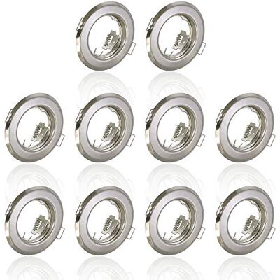Maxkomfort 10x Einbaustrahler IP20 mit GU10 Fassung RUND eisen gebürstet Einbauspot Einbauleuchte Rahmen Rostfrei Deckenspot Strahler Spot 803 Maxkomfort 10x Einbaustrahler IP20 mit GU10 Fassung RUND eisen gebürstet Einbauspot Einbauleuchte Rahmen Rostfrei Deckenspot Strahler Spot 803