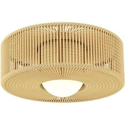 HOMCOM Deckenleuchte Boho-Deckenlampe mit G9 LED Fassung Runde Hellbraun Hängend, Runde Deckenbeleuchtung, Lampenschirm aus Hanfseil, für Schlafzimmer Wohnzimmer HOMCOM Deckenleuchte Boho-Deckenlampe mit G9 LED Fassung Runde Hellbraun Hängend, Runde Deckenbeleuchtung, Lampenschirm aus Hanfseil, für Schlafzimmer Wohnzimmer