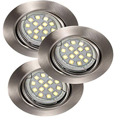 Nordlux Downlight Triton 3-Set LED SMD, gebürsteter Stahl 54360132 Nordlux Downlight Triton 3-Set LED SMD, gebürsteter Stahl 54360132