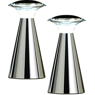 Lunartec Nachttischlampen: Edelstahl LED-Tischleuchte, 2er Set (Tischlampe LED Batterie, Tischlampe batteriebetrieben, Laterne) Lunartec Nachttischlampen: Edelstahl LED-Tischleuchte, 2er Set (Tischlampe LED Batterie, Tischlampe batteriebetrieben, Laterne)