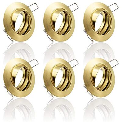 Maxkomfort 6x SET Einbaustrahler + GU10 für 230V gold Schwenkbar rund Einbau Spots Decken Strahler Leuchte Spots Deckenleuchte Lampe Einbauleuchte Einbaurahmen 104S-TP GD Maxkomfort 6x SET Einbaustrahler + GU10 für 230V gold Schwenkbar rund Einbau Spots Decken Strahler Leuchte Spots Deckenleuchte Lampe Einbauleuchte Einbaurahmen 104S-TP GD