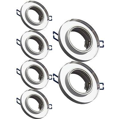 Trango 6er Set *CRYSTAL* 6729R-06AK Deckenstrahler aus Glas handgeschliffen & Metall in Rund inkl. 6x GU10 Fassung Einbauleuchte, Einbaustrahler, Deckenleuchte, Badleuchte, Deckenlampe Trango 6er Set *CRYSTAL* 6729R-06AK Deckenstrahler aus Glas handgeschliffen & Metall in Rund inkl. 6x GU10 Fassung Einbauleuchte, Einbaustrahler, Deckenleuchte, Badleuchte, Deckenlampe