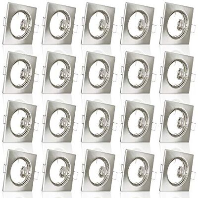 Maxkomfort 20x Einbaustrahler IP20 mit GU10 Fassung ECKIG eisen gebürstet Einbauspot Einbauleuchte Rahmen Rostfrei Deckenspot Strahler Spot 804 Maxkomfort 20x Einbaustrahler IP20 mit GU10 Fassung ECKIG eisen gebürstet Einbauspot Einbauleuchte Rahmen Rostfrei Deckenspot Strahler Spot 804