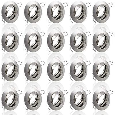 Maxkomfort 20x SET Einbaustrahler + GU10 für 230V eisen gebürstet Schwenkbar rund Einbau Spots Decken Strahler Leuchte Spots Deckenleuchte Lampe Einbauleuchte Einbaurahmen 104S-TP SN Maxkomfort 20x SET Einbaustrahler + GU10 für 230V eisen gebürstet Schwenkbar rund Einbau Spots Decken Strahler Leuchte Spots Deckenleuchte Lampe Einbauleuchte Einbaurahmen 104S-TP SN