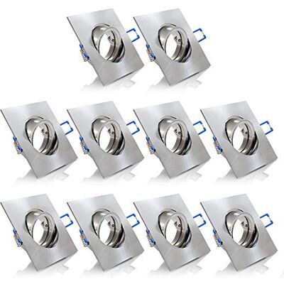 Maxkomfort 10x Einbaustrahler IP20 mit GU10 Fassung ECKIG eisen gebürstet schwenkbar Einbauspot Einbauleuchte Rahmen Rostfrei Deckenspot Strahler Spot 5104 Maxkomfort 10x Einbaustrahler IP20 mit GU10 Fassung ECKIG eisen gebürstet schwenkbar Einbauspot Einbauleuchte Rahmen Rostfrei Deckenspot Strahler Spot 5104
