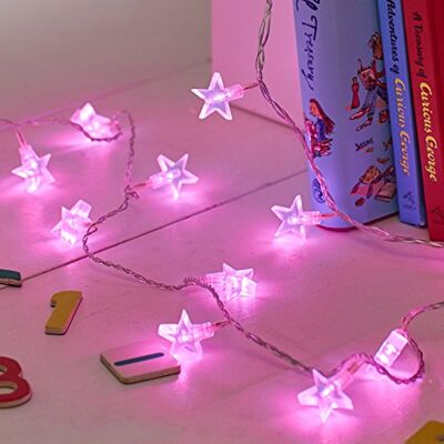Lights4fun 2x 30er LED Lichterkette Sterne pink Leuchtsterne Kinderzimmer Lights4fun 2x 30er LED Lichterkette Sterne pink Leuchtsterne Kinderzimmer