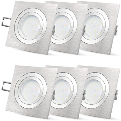 SSC-LUXon QF-2 LED Einbaustrahler ultraflach eckig Alu 4W neutralweiß Gebürsteter Deckenspot eckig nur 30mm tief für Küche, Flur & Büro LED-Modul 4W neutralweiß, 92x92mm, kein Trafo SSC-LUXon QF-2 LED Einbaustrahler ultraflach eckig Alu 4W neutralweiß Gebürsteter Deckenspot eckig nur 30mm tief für Küche, Flur & Büro LED-Modul 4W neutralweiß, 92x92mm, kein Trafo