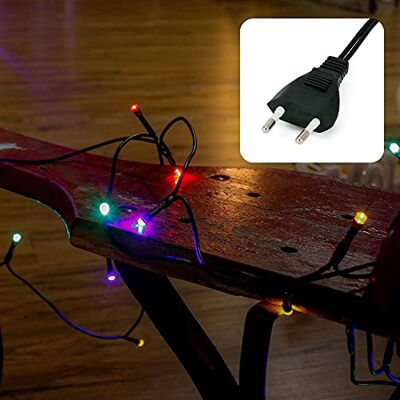 hellum 100 LED Mini Lichterkette innen, Kabel grün, 14,85m bunt beleuchtet LED Lichterkette bunt mit Stecker, Tannenbaum Lichterkette für Partybeleuchtung, Fenster, Tischdeko, Regal <59lm 577617 hellum 100 LED Mini Lichterkette innen, Kabel grün, 14,85m bunt beleuchtet LED Lichterkette bunt mit Stecker, Tannenbaum Lichterkette für Partybeleuchtung, Fenster, Tischdeko, Regal <59lm 577617