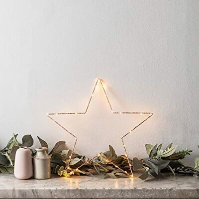 Lights4fun 2x Osby Sterne Rose Gold 40 Micro LEDs 36cm Batteriebetrieb Timer Leuchtsterne Kinderzimmer Lights4fun 2x Osby Sterne Rose Gold 40 Micro LEDs 36cm Batteriebetrieb Timer Leuchtsterne Kinderzimmer