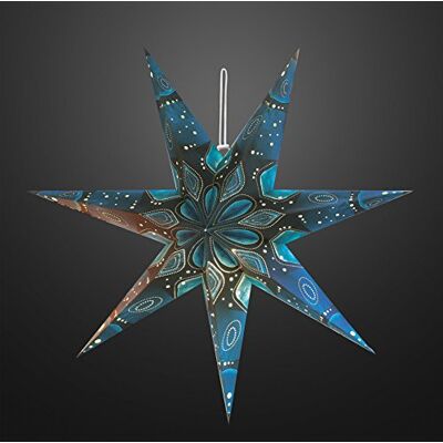 hellum LED Weihnachtsstern innen blau Ø75cm, Stecker & Schalter Beleuchteter Stern zum Aufhängen mit Kabel mit E14 Lampenfassung (Leuchtmittel nicht inkl.), Weihnachtsstern blau 576658 hellum LED Weihnachtsstern innen blau Ø75cm, Stecker & Schalter Beleuchteter Stern zum Aufhängen mit Kabel mit E14 Lampenfassung (Leuchtmittel nicht inkl.), Weihnachtsstern blau 576658