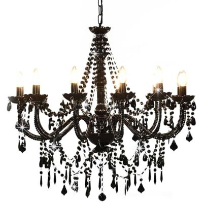 vidaXL Kronleuchter mit Perlen Deckenleuchte Deckenlampe Kristall Lüster Hängeleuchte Hängelampe Pendelleuchte Pendellampe Schwarz 12 x E14-Fassungen vidaXL Kronleuchter mit Perlen Deckenleuchte Deckenlampe Kristall Lüster Hängeleuchte Hängelampe Pendelleuchte Pendellampe Schwarz 12 x E14-Fassungen