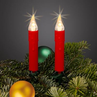 hellum Christbaum Lichterkette innen rot, 30 LED warmweiß, Stecker Weihnachtsbeleuchtung mit Clip, beleuchtet 8,70m, Kabel grün, LED Lichterkette Weihnachtsbaum, Christbaumkerzen <59lm 151718 hellum Christbaum Lichterkette innen rot, 30 LED warmweiß, Stecker Weihnachtsbeleuchtung mit Clip, beleuchtet 8,70m, Kabel grün, LED Lichterkette Weihnachtsbaum, Christbaumkerzen <59lm 151718